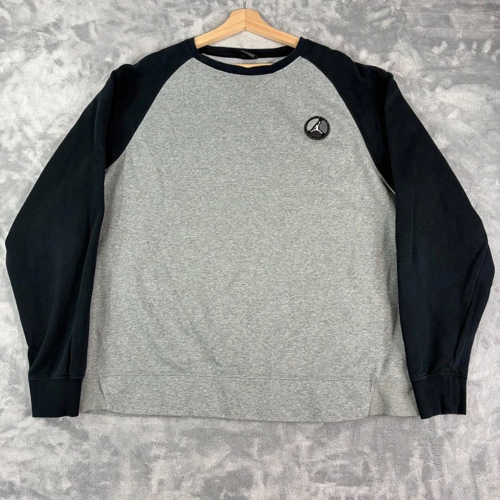 Nike Air Jordan RARE! Retro 8 Chrome Chenille Jumpman Patch Sweatshirt Mens 3XL